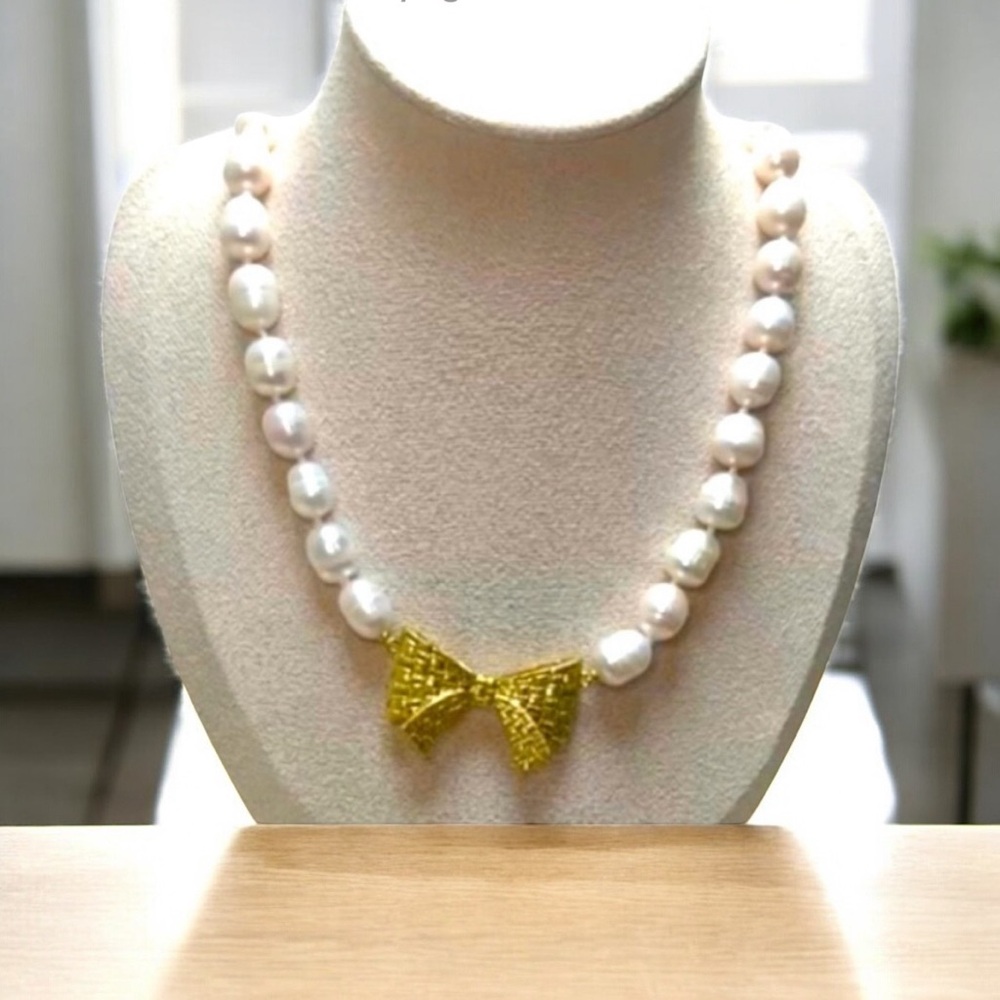 Kate Spade Wrapped‎ In A Bow Pearl Necklace NEW